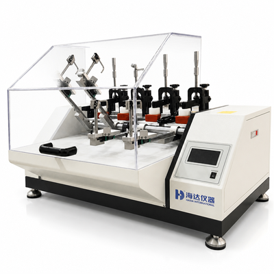เครื่องทดสอบการงอรองเท้าสำเร็จรูป HAIDA SATRA TM92 เครื่องทดสอบแรงต้านการงอรองเท้า 4 สถานี เครื่องนับ LCD อุปกรณ์ทดสอบรองเท้า